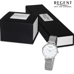 Regent Damen Armbanduhr Analog Metallarmband silber URF1328