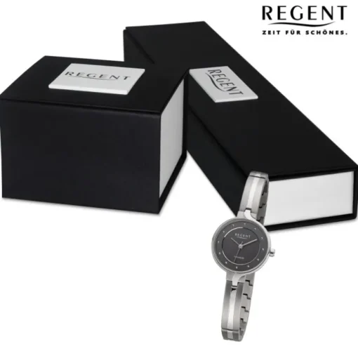 Regent Damen Armbanduhr Analog Metallarmband silber URF1335