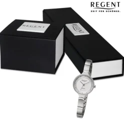 Regent Damen Armbanduhr Analog Metallarmband silber URF1338