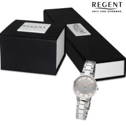 Regent Damen Armbanduhr Analog Metallarmband silber URF1339