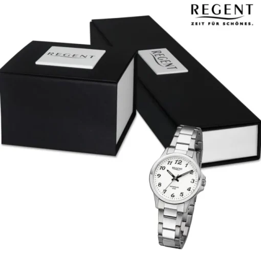 Regent Damen Armbanduhr Analog Metallarmband silber URF1459