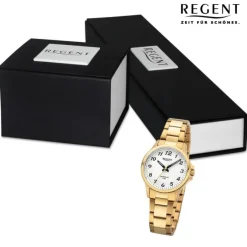 Regent Damen Armbanduhr Analog Metallarmband gold URF1461