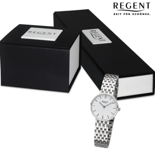 Regent Damen Armbanduhr Analog Metallarmband silber URF1485