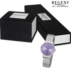 Regent Damen Armbanduhr Analog Metallarmband silber URF1491