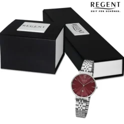 Regent Damen Armbanduhr Analog Metallarmband silber URF1497