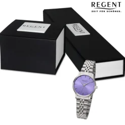 Regent Damen Armbanduhr Analog Metallarmband silber URF1499