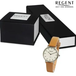 Regent Damen Armbanduhr Analog Lederarmband hellbraun UR2094057