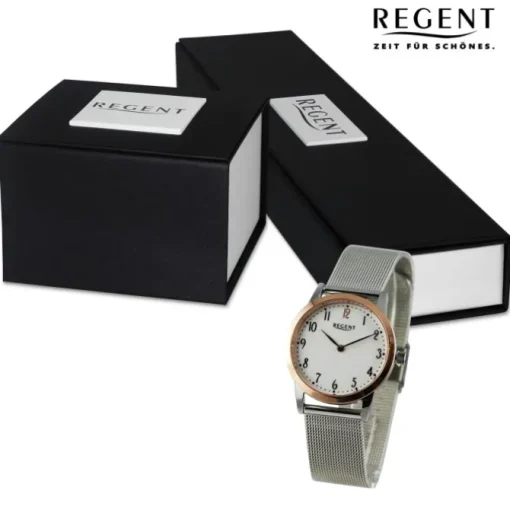 Regent Damen Armbanduhr Analog Metallarmband silber UR2253174
