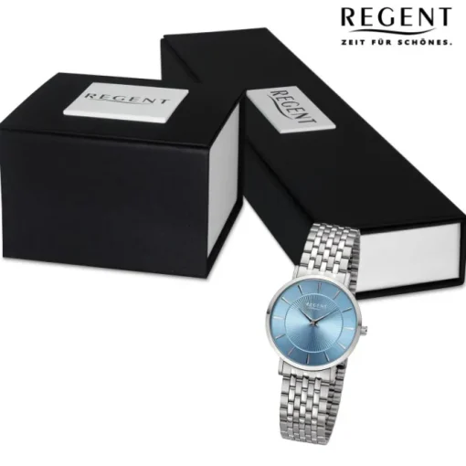 Regent Damen Armbanduhr Analog Metallarmband silber URF1493