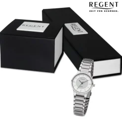 Regent Damen Armbanduhr Analog Metallarmband silber URBA728