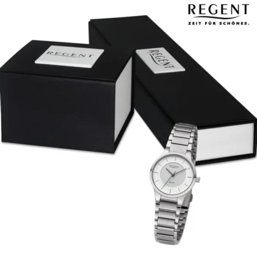 Regent Damen Armbanduhr Analog Metallarmband silber URBA728