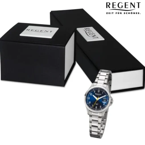 Regent Damen Armbanduhr Analog Metallarmband silber URBA787