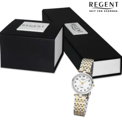 Regent Damen Armbanduhr Analog Metallarmband silber gold URF1323
