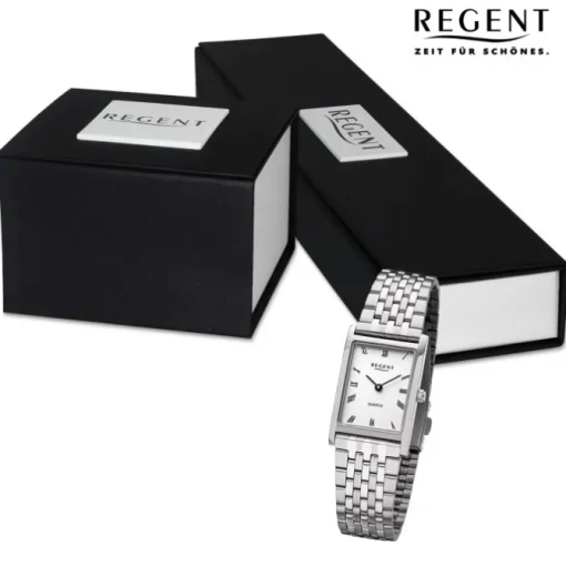 Regent Damen Armbanduhr Analog Metallarmband silber URF1331