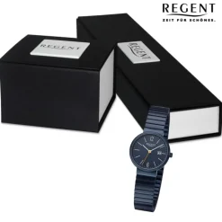 Regent Damen Armbanduhr Analog Edelstahlarmband dunkelblau URF1357