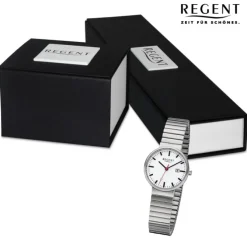 Regent Damen Armbanduhr Analog Edelstahlarmband silber URF1359