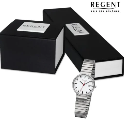 Regent Damen Armbanduhr Analog Edelstahlarmband silber URF1359