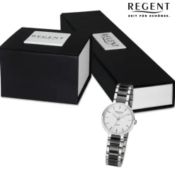 Regent Damen Armbanduhr Analog Keramikarmband silber schwarz URF1467