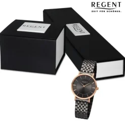 Regent Damen Armbanduhr Analog Metallarmband schwarz URF1492