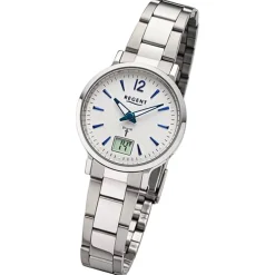 Regent Damen Funkuhr Analog-Digital Metallarmband silber URFR267