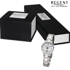 Regent Damen Funkuhr Analog-Digital Metallarmband silber URFR267