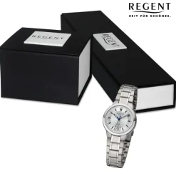 Regent Damen Funkuhr Analog-Digital Metallarmband silber URFR270