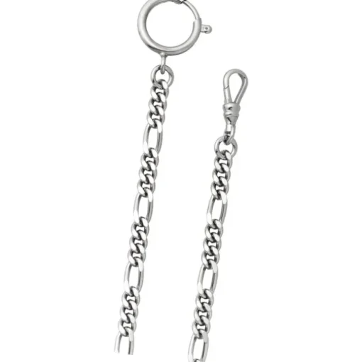 Regent Damen Herren Taschenuhr Kette Figaro 5mm silber vernickelt URP049