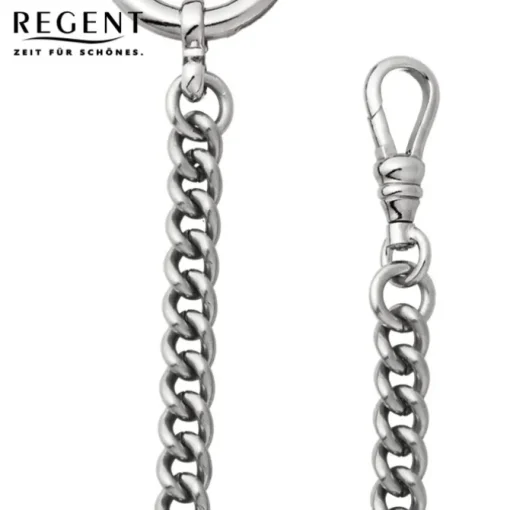 Regent Damen Herren Taschenuhr Kette Rundpanzer 5mm Edelstahl silber URP050