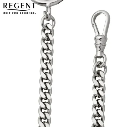 Regent Damen Herren Taschenuhr Kette Flachpanzer 5mm silber URP045