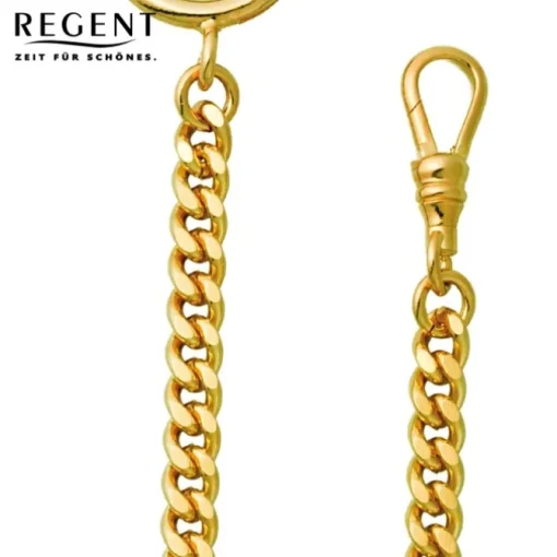 Regent Damen Herren Taschenuhr Kette Flachpanzer 5mm vergoldet vernickelt URP044