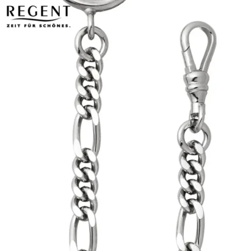 Regent Damen Herren Taschenuhr Kette Figaro 5mm silber vernickelt URP049