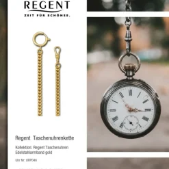 Regent Damen Herren Taschenuhr Kette Rundpanzer 5mm vergoldet vernickelt URP046
