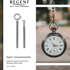 Regent Damen Herren Taschenuhr Kette Rundpanzer 5mm Edelstahl silber URP050