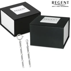 Regent Damen Herren Taschenuhr Kette Figaro 5mm silber vernickelt URP049
