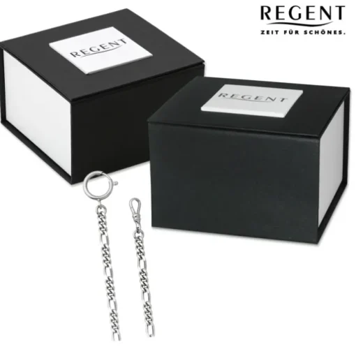 Regent Damen Herren Taschenuhr Kette Figaro 5mm silber vernickelt URP049