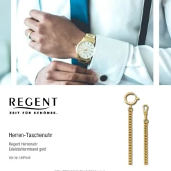 Regent Damen Herren Taschenuhr Kette Rundpanzer 5mm vergoldet vernickelt URP046