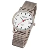 Regent Damen, Herren-Armbanduhr F-475 Quarz-Uhr Titan-Armband silber grau URF475