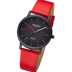 Regent Damen Solaruhr Analog Lederarmband rot URF1554
