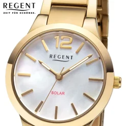 Regent Damen Solaruhr Analog Metallarmband gold URF1536