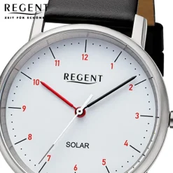 Regent Damen Solaruhr Analog Lederarmband schwarz URF1552