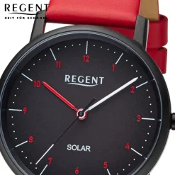 Regent Damen Solaruhr Analog Lederarmband rot URF1554