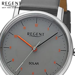 Regent Damen Solaruhr Analog Lederarmband grau URF1553