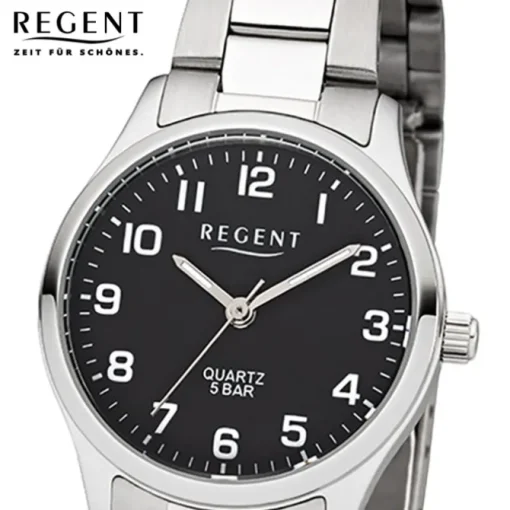 Regent Damen-Armbanduhr 32-2253412 Quarz-Uhr Edelstahl-Armband silber UR2253412