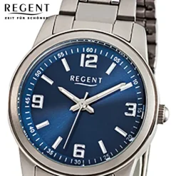 Regent Damen-Armbanduhr - Titan-Uhren - Quarz Titan silber grau URF857
