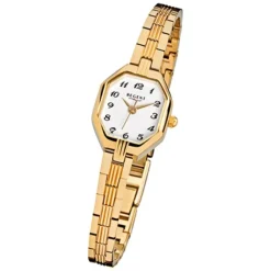 Regent Damen-Armbanduhr F-305 Quarz-Uhr Stahl-Armband gold URF305