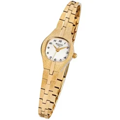 Regent Damen-Armbanduhr F-308 Quarz-Uhr Stahl-Armband gold URF308