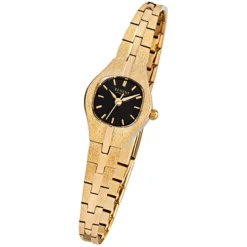 Regent Damen-Armbanduhr F-378 Quarz-Uhr Stahl-Armband gold URF378