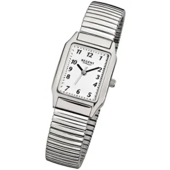 Regent Damen-Armbanduhr F-268 Quarz-Uhr Stahl-Armband silber URF268