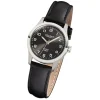 Regent Damen-Armbanduhr F-900 Titan-Uhr Leder-Armband schwarz URF900