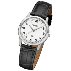 Regent Damen-Armbanduhr 32-F-1073 Quarz-Uhr Leder-Armband schwarz URF1073